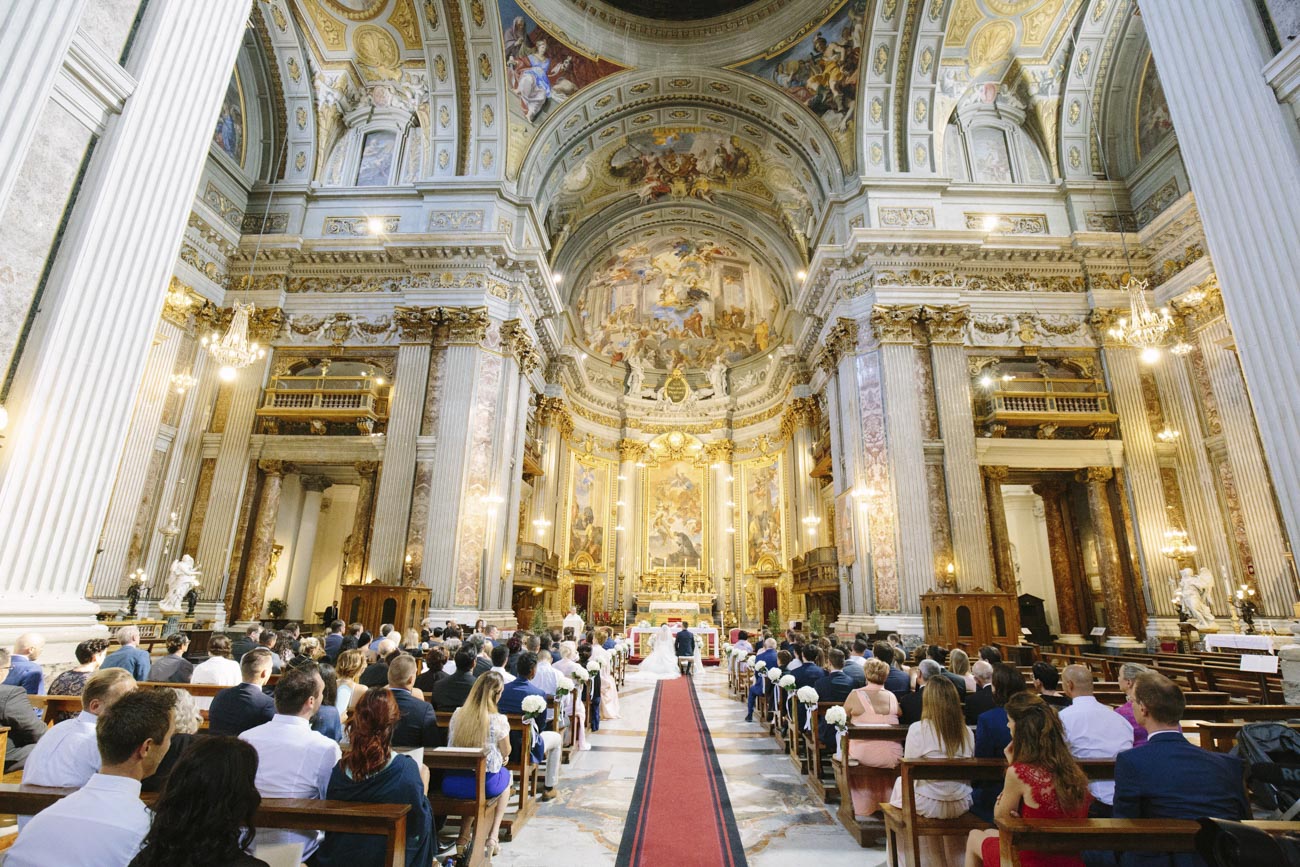 Church wedding in Italy at S. Ignazio di Loyola