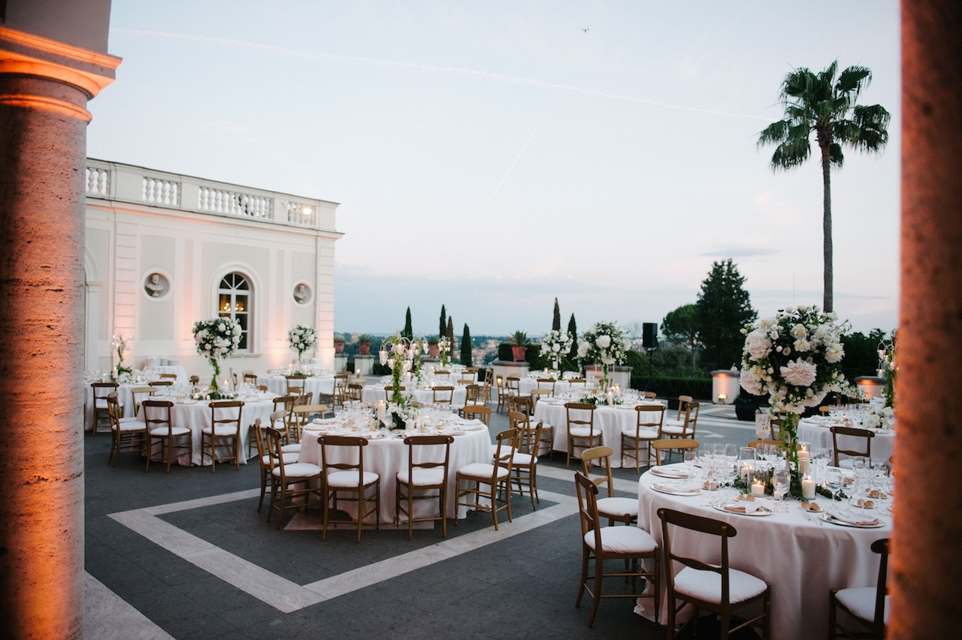 Wedding reception in Italy at Villa Miani